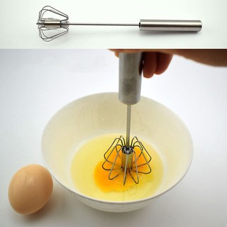 Cây Đánh Trứng Inox Có Lò Xo Tự Xoay