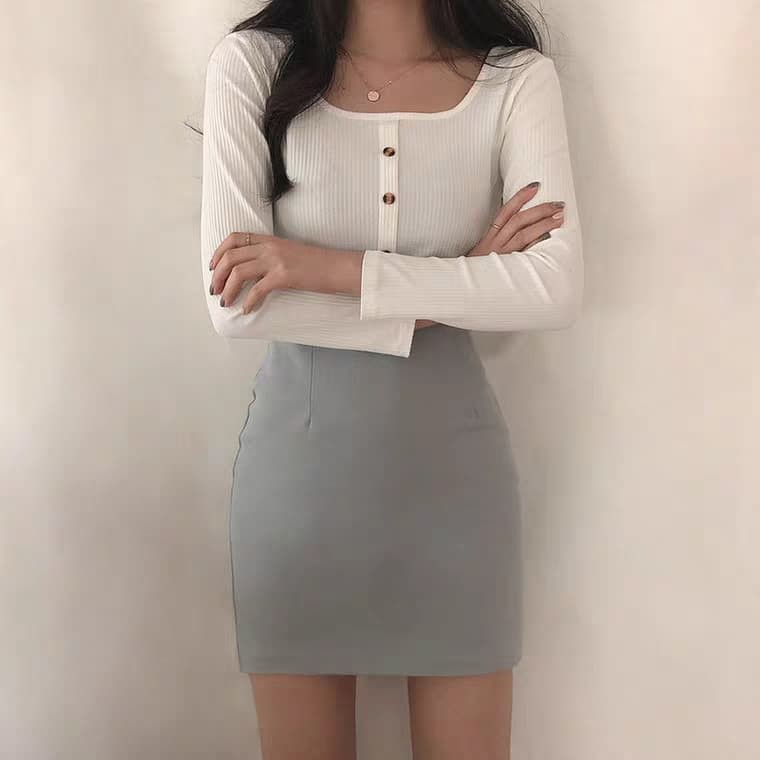 HOT DEAL chân váy cạp cao chất co dãn cao cấp shop thiết kế