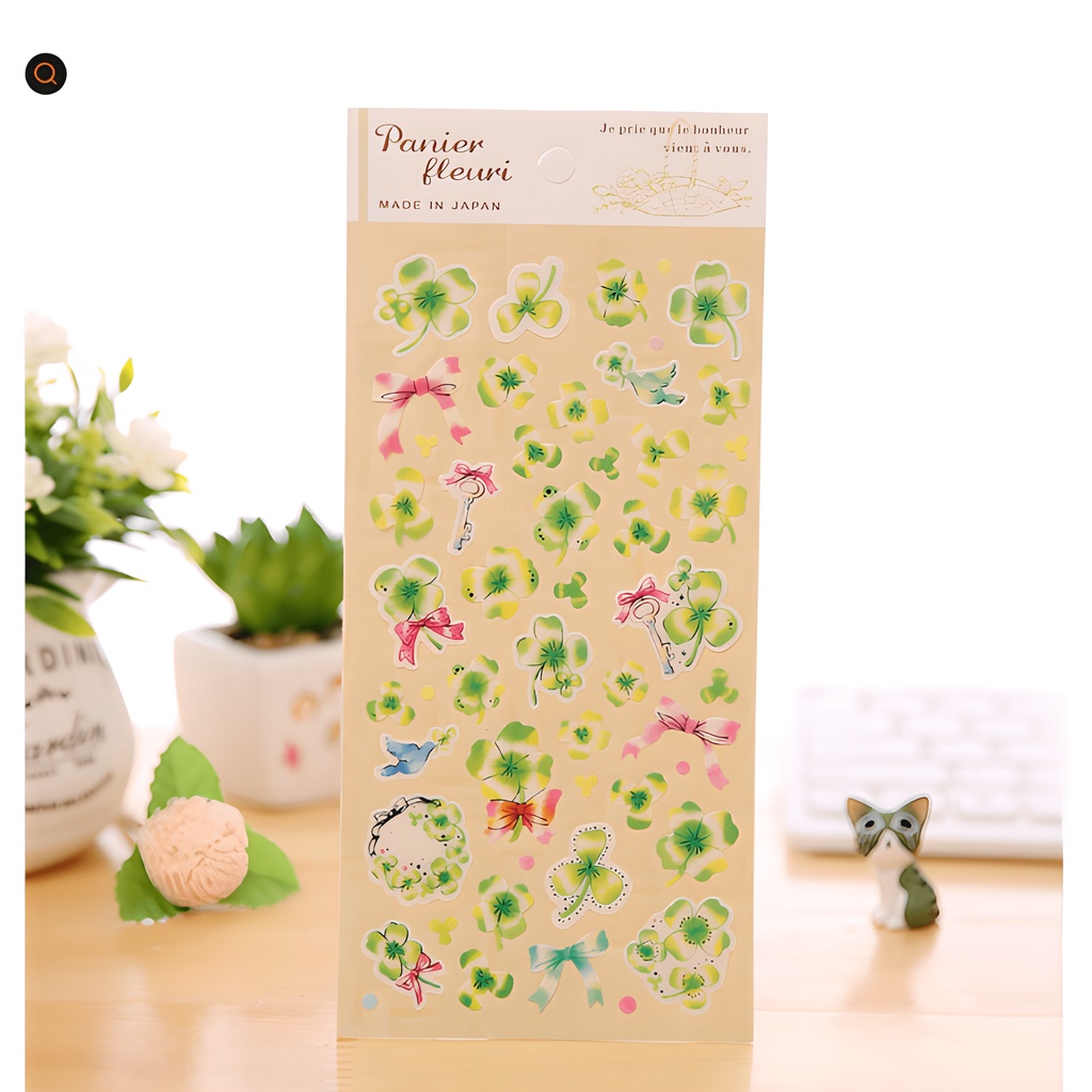 Sticker hoa cute dercor xinh xắn may mắn HD246-K49 trang trí điện thoại laptop DIY sổ Bullet Journal album scrapbook