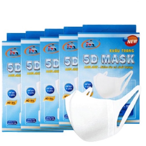 Ảnh Combo 10 Hộp khẩu trang y tế kháng khuẩn 3 lớp Famapro 5D Mask dây vải cao cấp 3