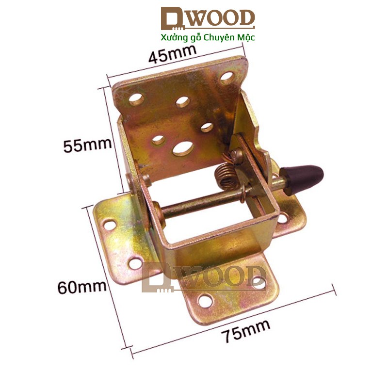 Ảnh Bản lề chân bàn Dwood gập 90 độ có khóa gài loại to 4