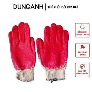 Gang tay sơn đỏ Kim Khí Dung Anh, Combo 10 đôi găng tay sợi phủ sơn đỏ