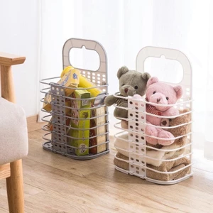 Giỏ nhựa treo hong máy giặt đựng quần áo và đồ dùng sinh hoạt treo tường có thể gấp gọn