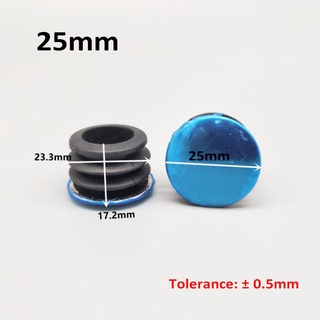 Mũ ống tròn màu đen Đầu ống Mũ trống Chèn cắm Nội thất Lỗ chân Bao 16mm ~ 50mm