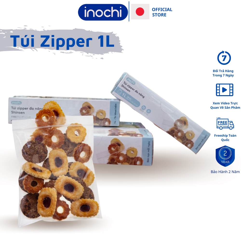 Túi zip đa năng Shinshen 1L Inochi zipper an toàn tiện lợi giữ trọn hương vị thực phẩm