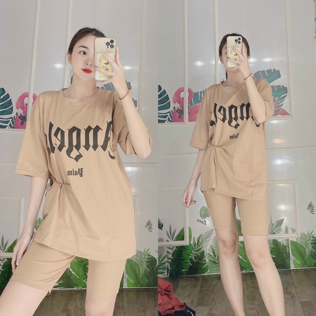 Đồ Bộ Nữ Lửng Ngố Bigsize ESHOP Thun Cotton Co Giãn Mặc Nhà Dễ Thương - Đồ Thể Thao Trung Niên AD09
