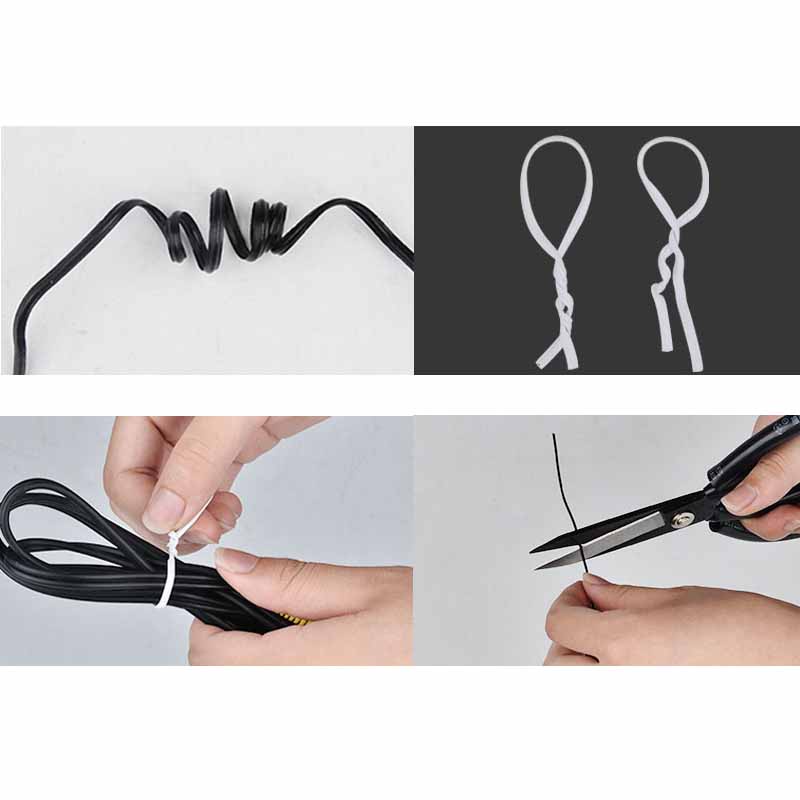 100 Chiếc Đen Trắng Twist Tie Vỏ Nhựa Có Thể Tái Sử Dụng Mạ Kẽm Với Lõi Sắt Dây Buộc Cáp Có Thể Uốn Cong