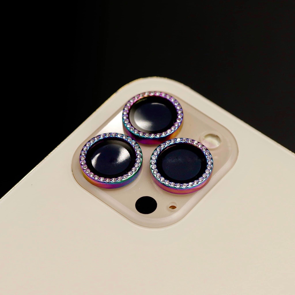 Cường lực bảo vệ camera KUZOOM đính đá cho iphone 13/13mini/13pro/13promax/14pro/14promax
