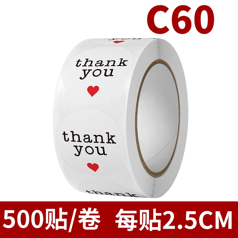 Cuộn 500 tem nhãn dán sticker thank you, set 500 sticker cảm ơn dán quà ...