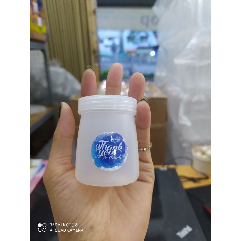 HỦ SỮA CHUA MINI 60ML KÈM NẮP VÀ TEM CUTE | Shopee Việt Nam