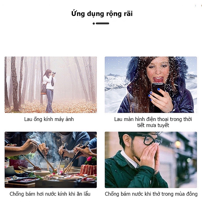 Giấy lau kính nội địa Nhật. giúp lau sạch mặt kính chống bám hơi và bụi bẩn, dùng cho cả laptop, điện thoại..