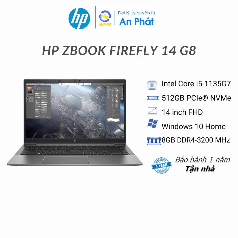 [Mã ELHP2TR5 giảm 12% đơn 18TR] Laptop HP ZBook Firefly 14 G8 Mobile Workstation 1A2F1AV i5-1135G7 8G 512G