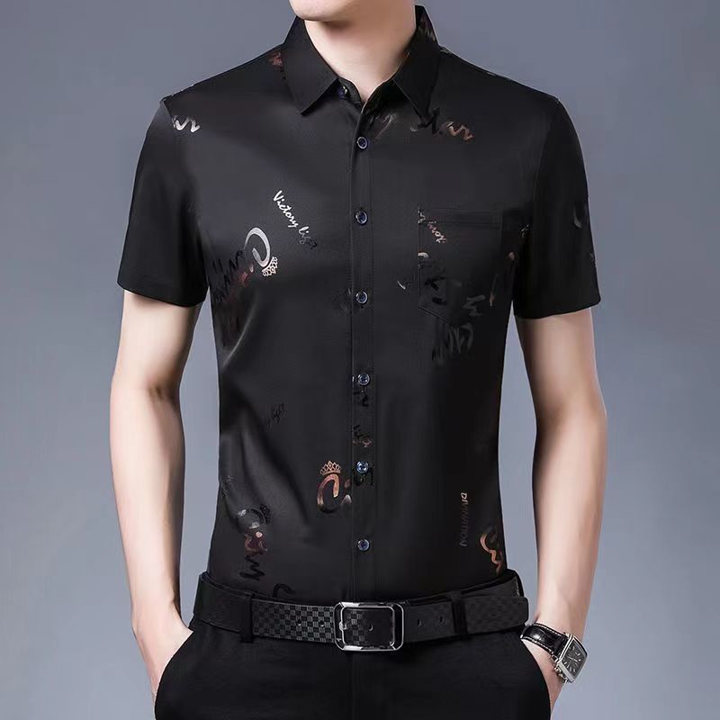 Áo Sơ Mi Nam Tay Ngắn Họa Tiết Hoa Thời Trang
