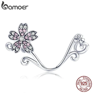 Phụ kiện BAMOER SCC1033 bạc 925 hình hoa anh đào dùng làm vòng đeo tay DIY