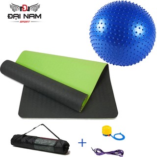 [Mã FAMALLT5 giảm 15% đơn từ 30k] Bộ Thảm Tập Yoga TPE 6mm 2 Lớp + Bóng Tập Yoga Có Gai Cao Cấp Chính Hãng Đại Nam Sport