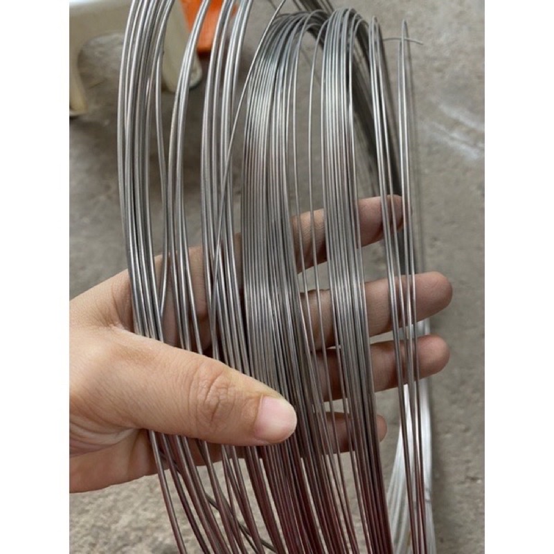1Kg dây thép inox 304 sáng bóng không rỉ 0,8 li; 1li; 2li; 2,5li; 3li ...