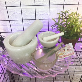 Bộ Cối Chày Thuỷ Tinh_ Cối Chày Đá_ Dụng Cụ