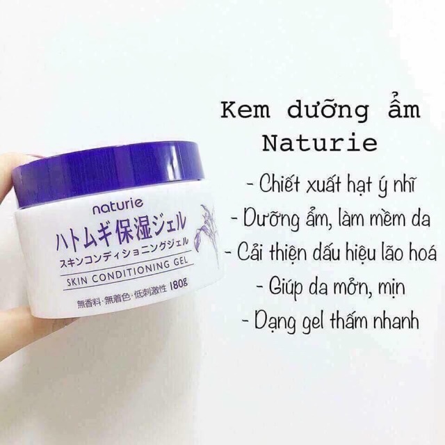 Gel Dưỡng Ẩm Da Hạt Ý Dĩ Naturie Nhật Bản 180g
