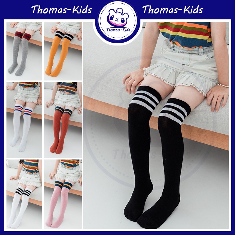 [THOAMS KIDS] Vớ Dài Qua Gối Màu Trơn Dễ Thương 35CM 42CM Cho Bé Gái - 1