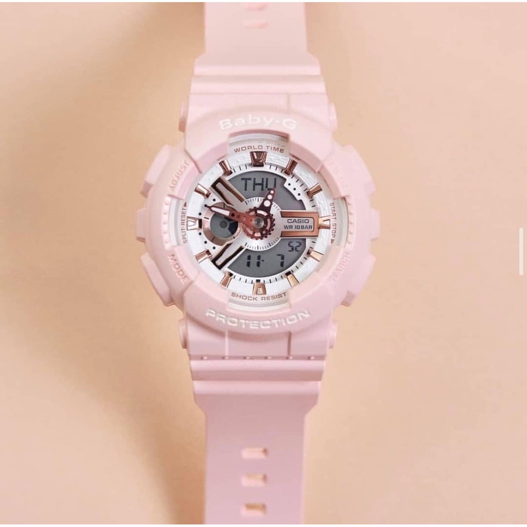 Đồng Hồ G Shock Casio Nữ Model: Ba-110Rg-4A Pink Baby-G Mặt Tròn Chống Nước  | Shopee Việt Nam