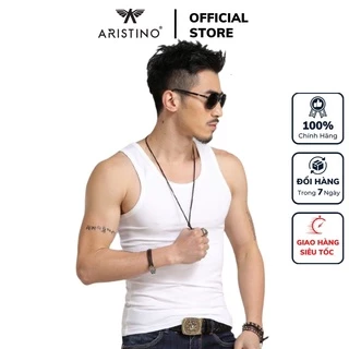 Áo ba 3 lỗ nam cao cấp Aristino thun may ô lót trong sơ mi màu trắng trơn đơn giản dáng Classic vải  cotton mềm mịn AC21