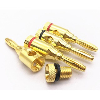 2 Giắc Cắm Bắp Chuối Mạ Vàng Cho Loa - Jack Loa Bắp Chuối Mạ Vàng Cao Cấp
