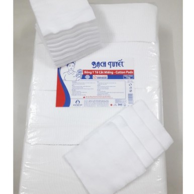 Bông Bạch Tuyết, Bông Tẩy Trang Miếng Cắt Sẵn, Bông Mềm Mịn Thấm Hút Tốt, Sử Dụng Tiện Lợi