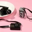 Máy ảnh búp bê thu nhỏ JVSUB Tỉ lệ 1: 12 Mini SLR Đồ chơi trẻ em có đai đen