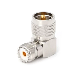 WU UHF PL259 Nam Cắm Vào SO239 Nữ Jack Góc Phải 90 Độ RF Adapter Connec