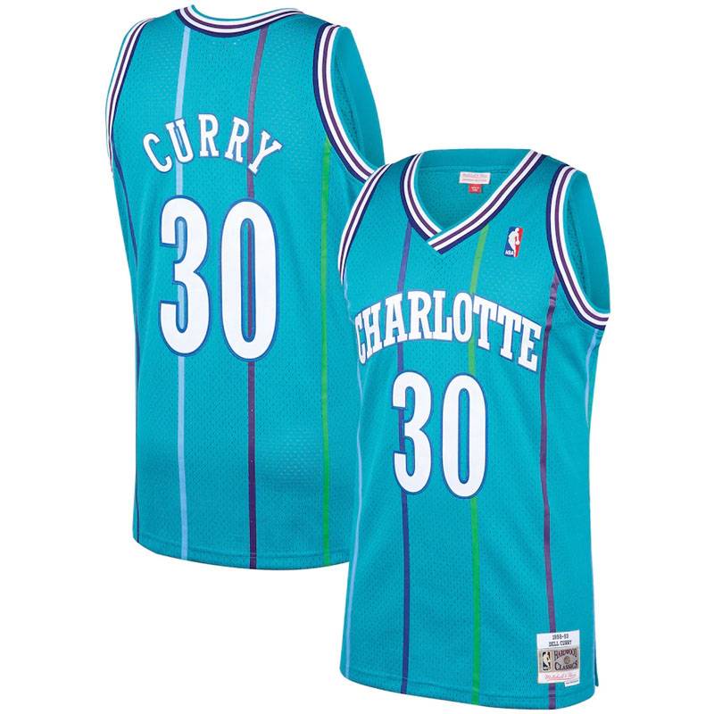 SY3 Áo Jersey Bóng Rổ Charlotte Hornets Alonzo Mourning & Stephen Curry Edition, Phiên Bản Kỷ Niệm