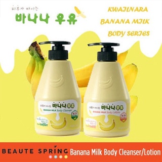 Sữa tắm thảo dược sữa và tinh chất chuối cung cấp độ ẩm và làm mềm da Welcos banana milk body cleanser 560g