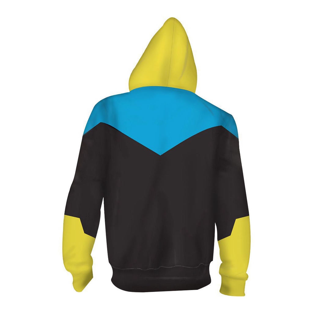 Áo hoodie unisex in 3D với dây kéo, thời trang cho mọi người