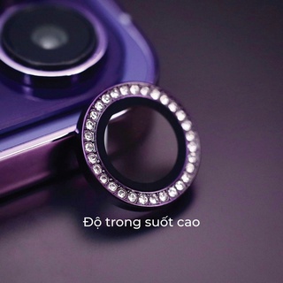 Cường lực camera lens KUZOOM Diamond màu tím bảo vệ camera chống trầy cho ip 14 14 plus 14 pro 14 promax