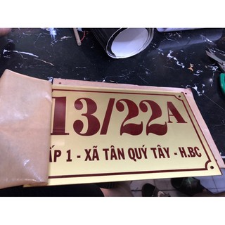 ( HỎA TỐC ) bảng số nhà màu gold kt 20*30cm, 30*40cm theo yêu cầu