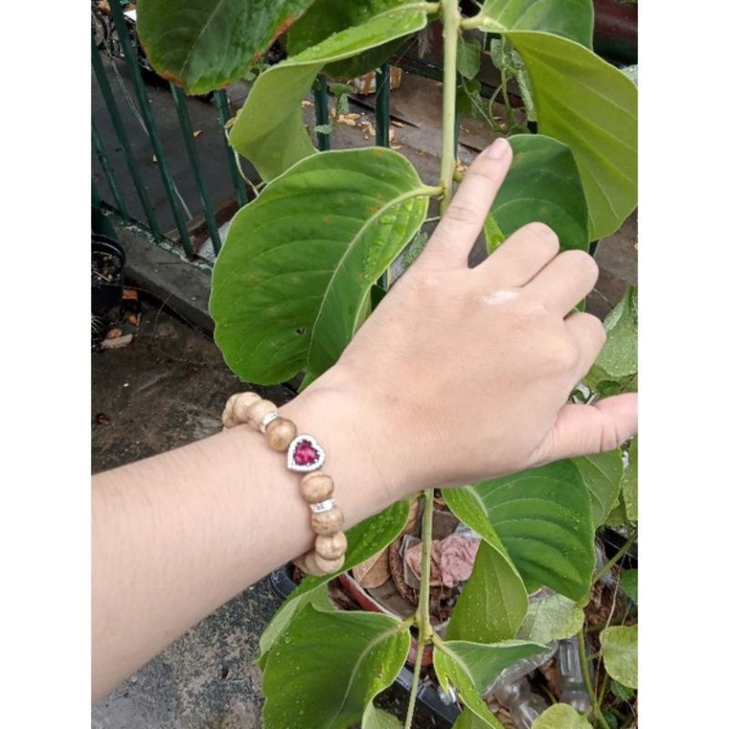 VÒNG TRẦM HƯƠNG TỐC INDO - 10MM ĐÍNH CHARM BẠC 925