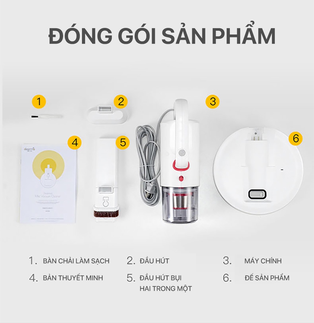 Mô tả Máy hút bụi giường nệm Deerma CM1300 lực hút mạnh 12000pa kèm 3 đầu hút đa năng, tia UV diệt khuẩn - Bảo hành 12 tháng - 5