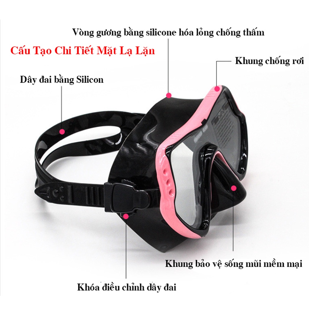 Ảnh Bộ Mặt Nạ Lặn Kèm Ống Thở Lặn Biển Ngăn Nước Cao Cấp – Mặt Kính Cường Lực Chống Mờ Cao Cấp Chính Hãng Amalife 2