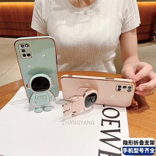ốp lưng oppo a52 a92 TPU Mạ điện 3D Phi hành gia có chân đế ốp điện thoại oppo a52 a92