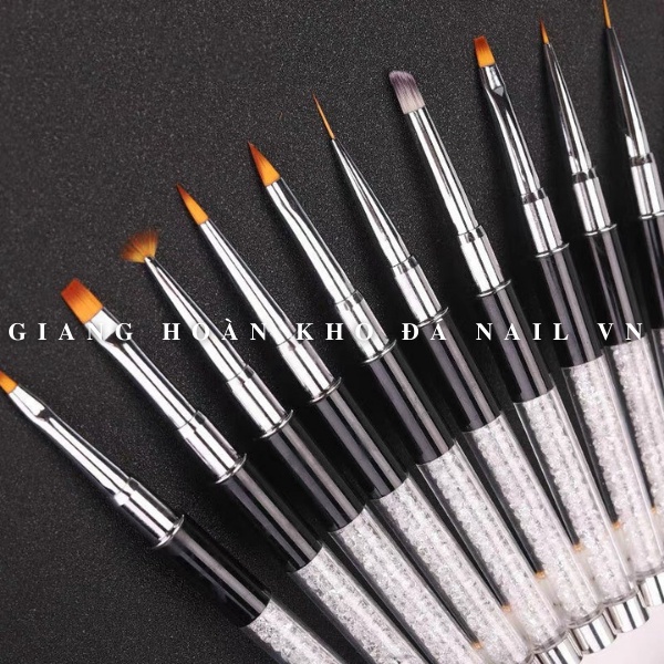 Cọ 10 Loại Cây Đắp Bột Vẽ Nail Cơ Bản Cán Đá ANGELICA CBC
