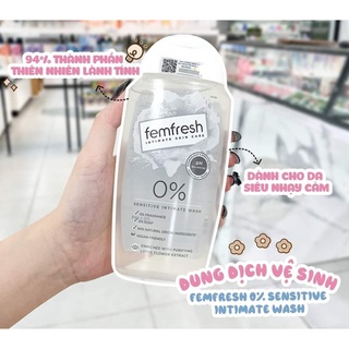 Dung dịch vệ sinh phụ nữ cao cấp cho da nhạy cảm Femfresh 0% Sensitive Intimate Wash 250ml