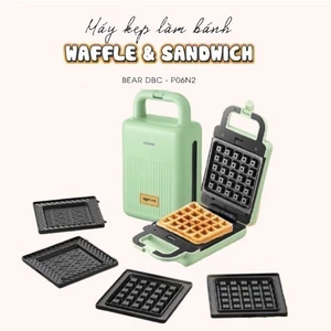 Máy nướng làm bánh BEAR 600W 2 khuôn nướng bánh mì, bánh waffle, nướng thịt