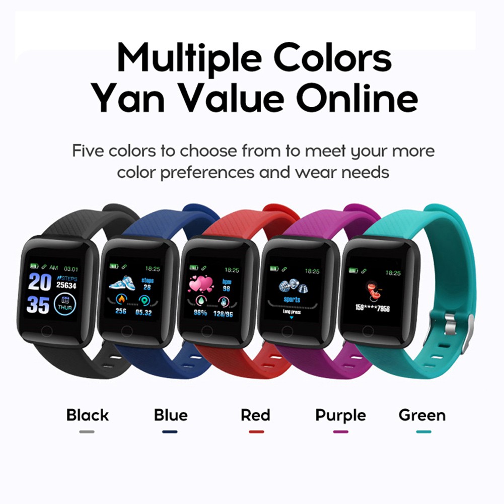 Vòng đeo tay thông minh 116 PLUS có Bluetooth theo dõi nhịp tim giấc ngủ chống thấm nước