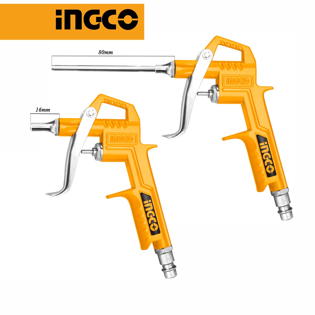 Ảnh Đầu súng thổi khí nén máy hơi INGCO đầu vòi ngắn 16mm ABG031-3 | đầu vòi dài 80mm ABG081-3 2