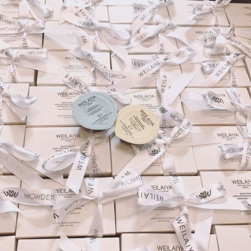 Dầu gội dầu xả phục hồi tóc đa tầng nấm Truffle Weilaiya 14g+14g - Út store