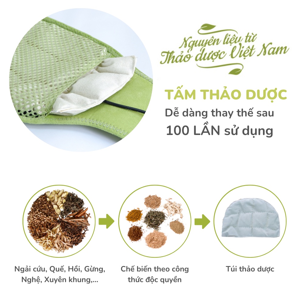 Mô tả Đai Chườm Thảo Dược Cổ Gáy Hapaku, Giảm Đau Nhức Mỏi Cổ Gáy, Thư Giãn Ngủ Ngon - 4