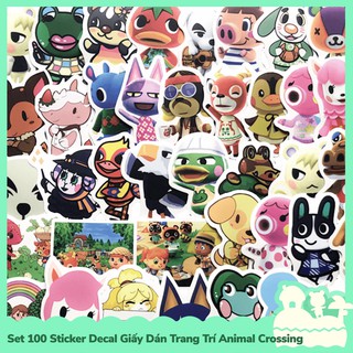 [Sẵn VN - NowShip] Set 100 Sticker Decal Dán Trang Trí Mẫu Nhân Vật Game Nintendo Animal Crossing Horizons