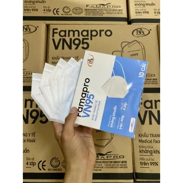 Thùng khẩu trang VN95 Famapro/ An Tâm. Thùng 500c, 1/2 thùng 250c khẩu trang chính hãng
