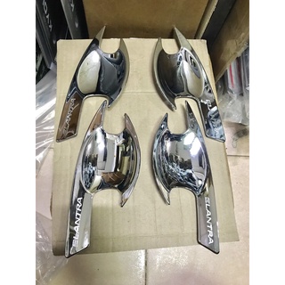 Ốp tay nắm, hõm cửa xe Huyndai Elantra 2016-2021 Mạ Crom cao cấp