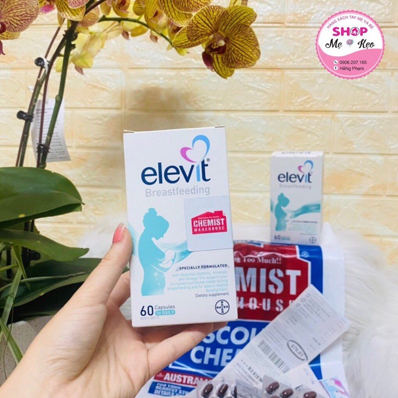 {Tem Chemist+Date mới} Elevit Sau Sinh🚛Freeship🚛Elevit Bú BREASTFEEDING 60 viên của Úc