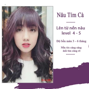 Thuốc nhuộm tóc màu Nâu Tím Cà 100ML màu nhuộm lên màu chuẩn tone